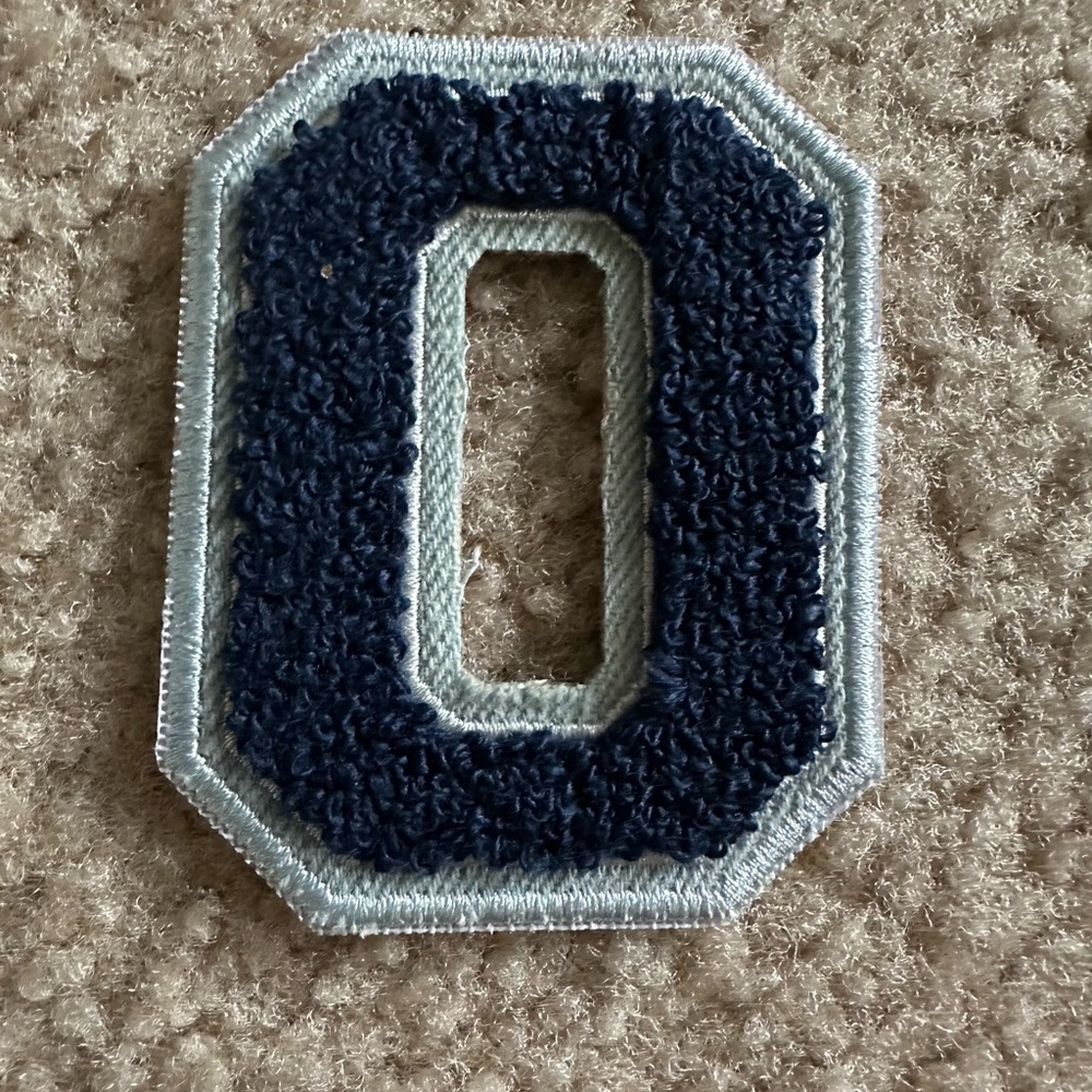 Stoney clover lane Sapphire Denim Varsity Letter O Patch sticker jumbo size
